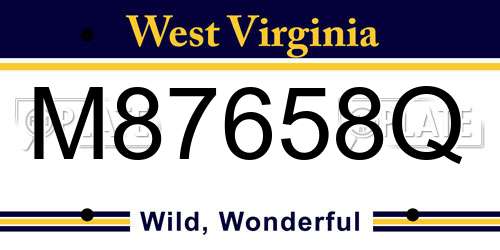 M87658Q West Virginia License Plate