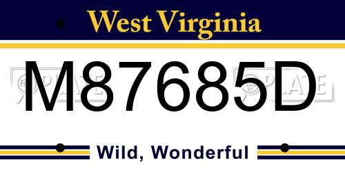 M87685D West Virginia License Plate