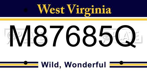 M87685Q West Virginia License Plate