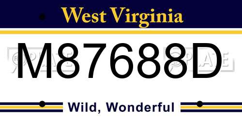 M87688D West Virginia License Plate