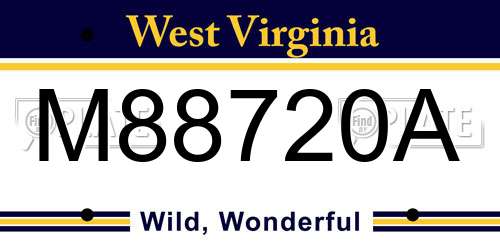 M88720A West Virginia License Plate