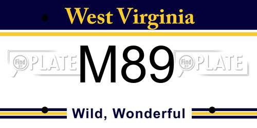M89 West Virginia License Plate