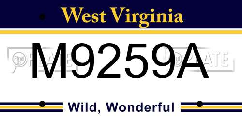 M9259A West Virginia License Plate