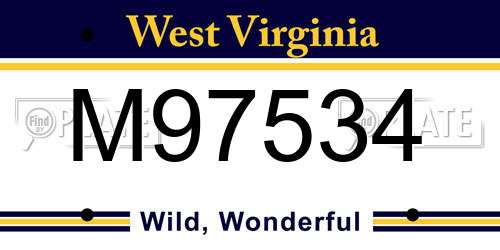 M97534 West Virginia License Plate