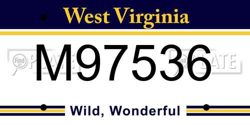 M97536 West Virginia License Plate