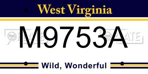 M9753A West Virginia License Plate