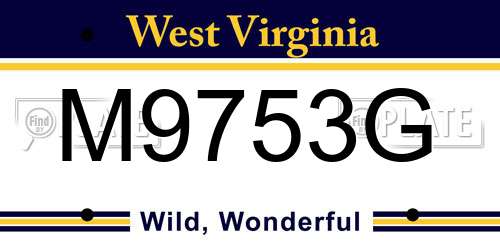 M9753G West Virginia License Plate