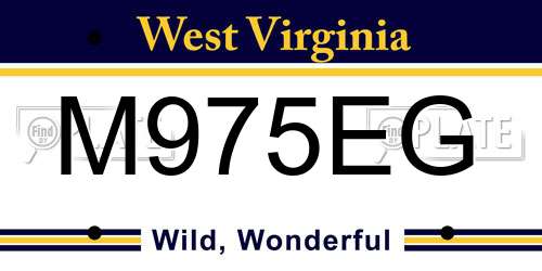 M975EG West Virginia License Plate