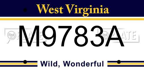 M9783A West Virginia License Plate