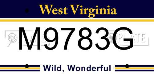 M9783G West Virginia License Plate