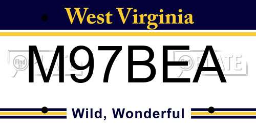 M97BEA West Virginia License Plate