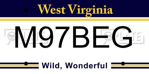 M97BEG West Virginia License Plate