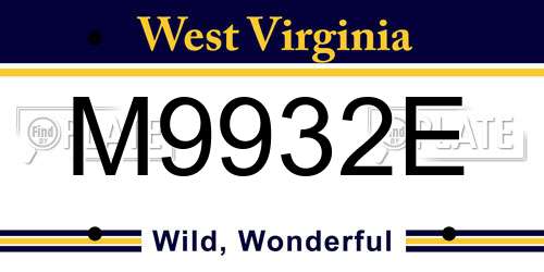 M9932E West Virginia License Plate