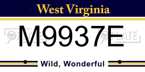 M9937E West Virginia License Plate