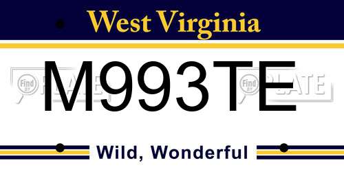 M993TE West Virginia License Plate