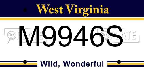 M9946S West Virginia License Plate