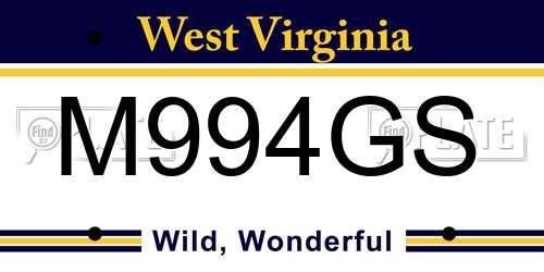 M994GS West Virginia License Plate