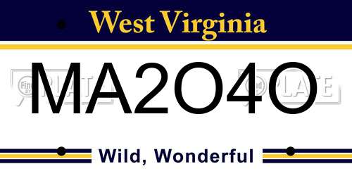 MA2O4O West Virginia License Plate