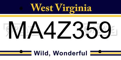 MA4Z359 West Virginia License Plate