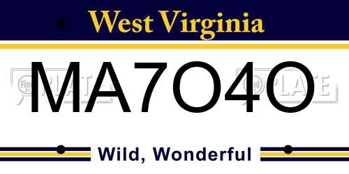 MA7O4O West Virginia License Plate