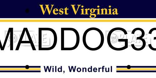 MADDOG33 West Virginia License Plate