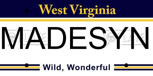 MADESYN West Virginia License Plate