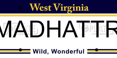 MADHATTR West Virginia License Plate