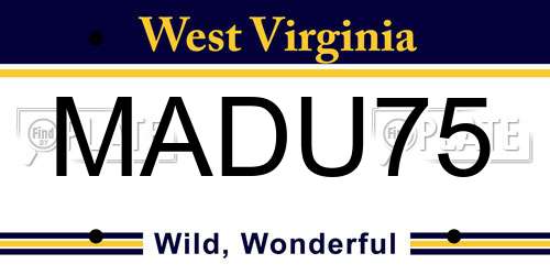MADU75 West Virginia License Plate