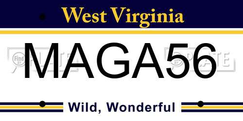 MAGA56 West Virginia License Plate