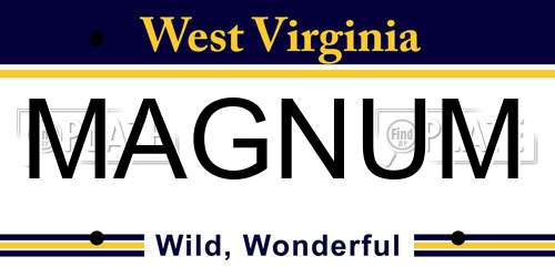 MAGNUM West Virginia License Plate
