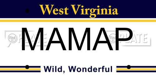MAMAP West Virginia License Plate