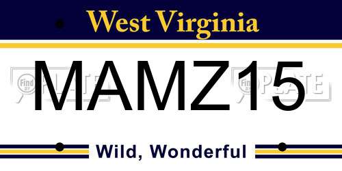 MAMZ15 West Virginia License Plate