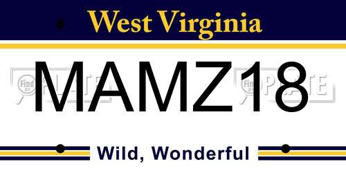 MAMZ18 West Virginia License Plate