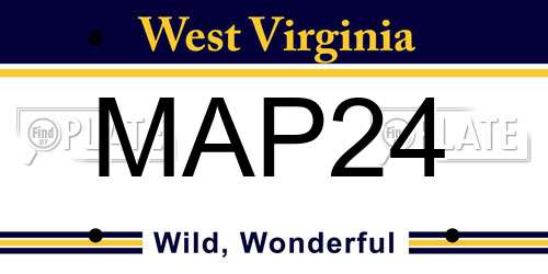 MAP24 West Virginia License Plate