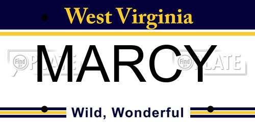 MARCY West Virginia License Plate