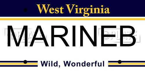 MARINEB West Virginia License Plate