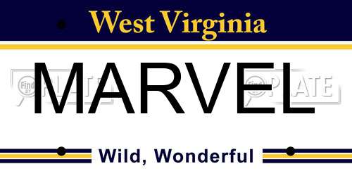 MARVEL West Virginia License Plate