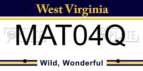 MAT04Q West Virginia License Plate
