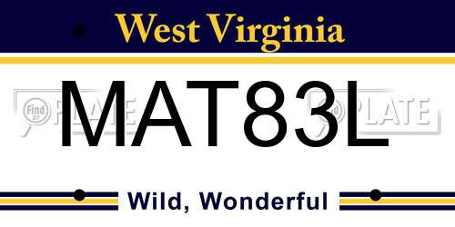 MAT83L West Virginia License Plate