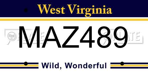 MAZ489 West Virginia License Plate