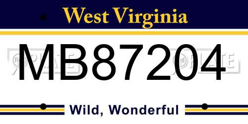MB87204 West Virginia License Plate