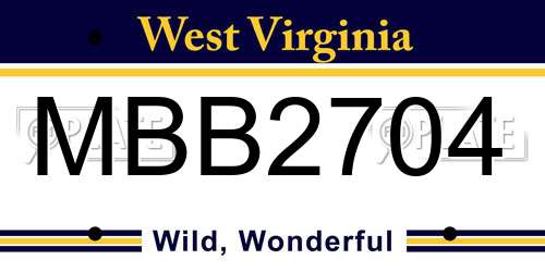 MBB2704 West Virginia License Plate