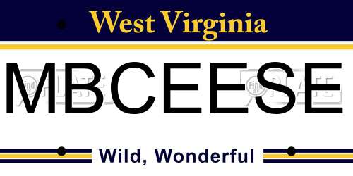 MBCEESE West Virginia License Plate