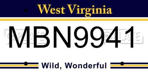 MBN9941 West Virginia License Plate