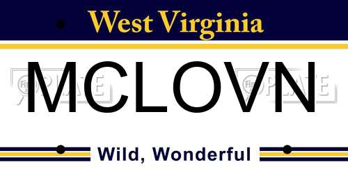 MCLOVN West Virginia License Plate