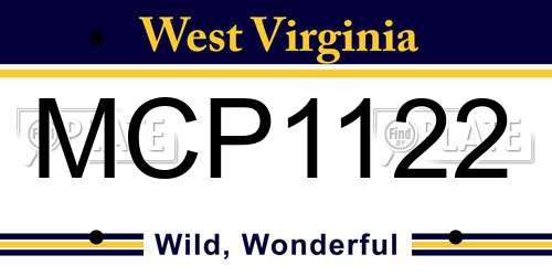 MCP1122 West Virginia License Plate
