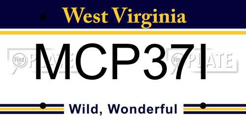 MCP37I West Virginia License Plate
