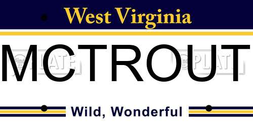 MCTROUT West Virginia License Plate