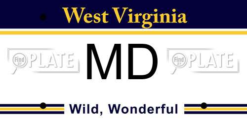MD West Virginia License Plate