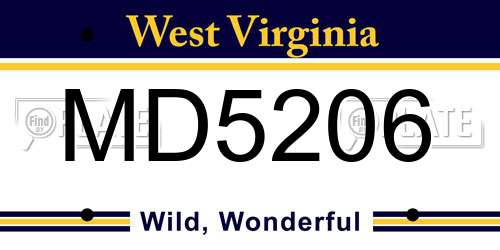MD5206 West Virginia License Plate